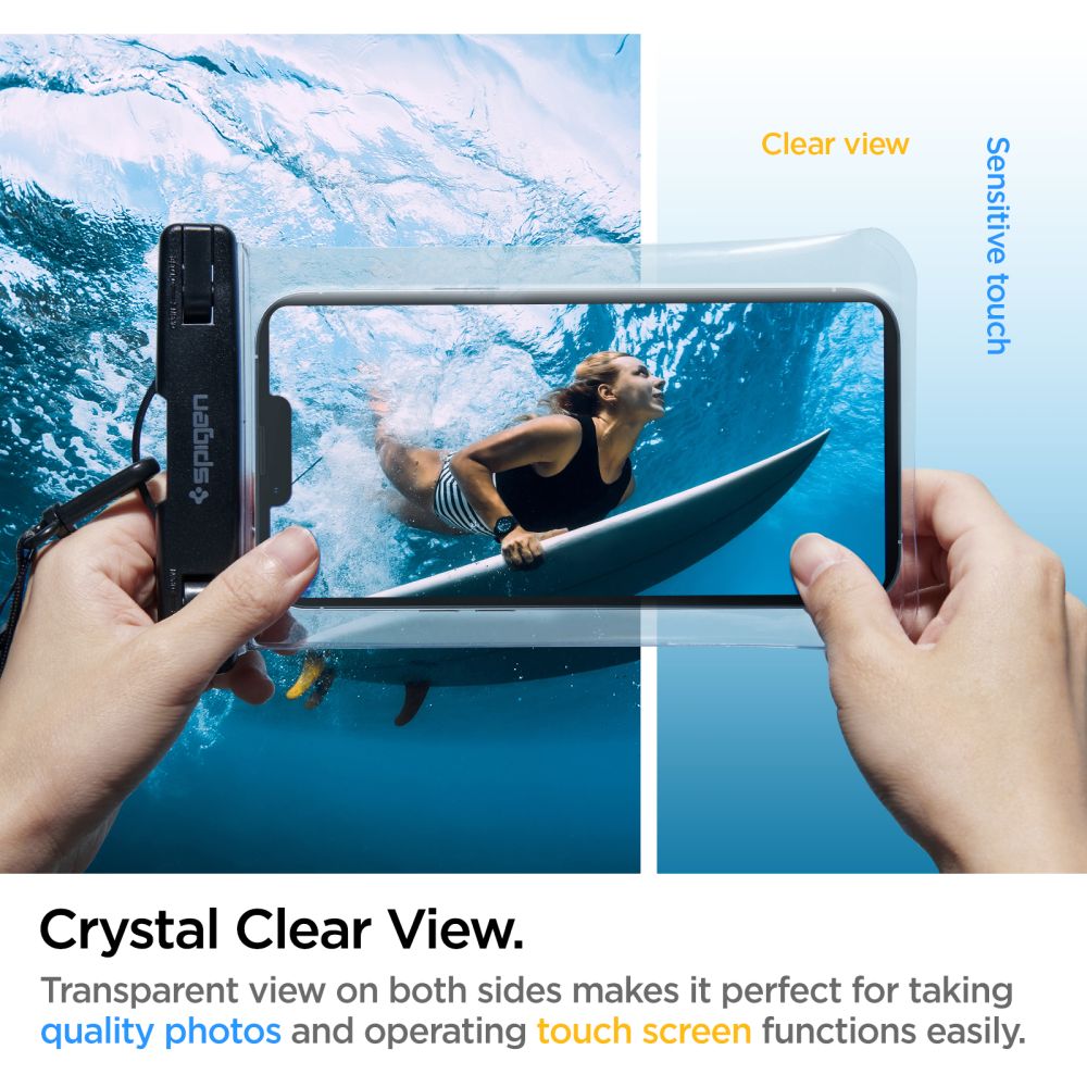 Spigen A601 Universal Αδιάβροχη Θήκη για Smartphones 6.9'' - Clear / Black