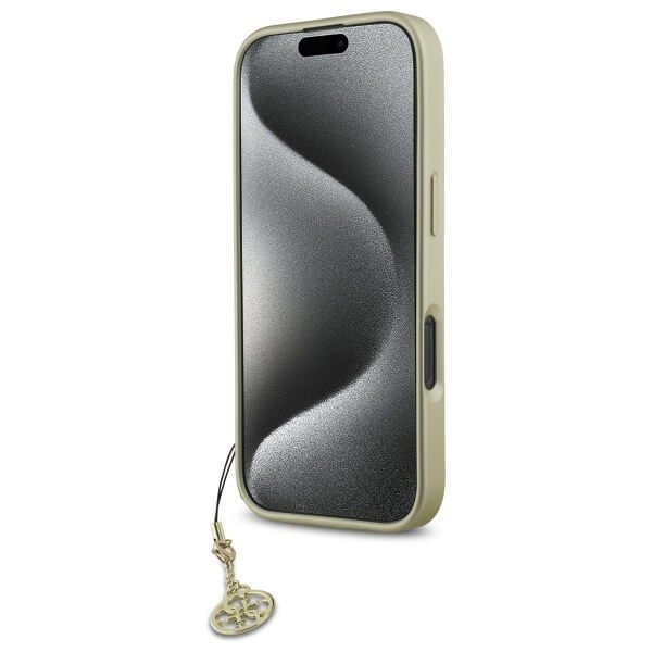 Guess iPhone 16 Pro - 4G Charms Collection - Θήκη με Επένδυση Συνθετικού Δέρματος - Black - GUHCP16LGF4GGR