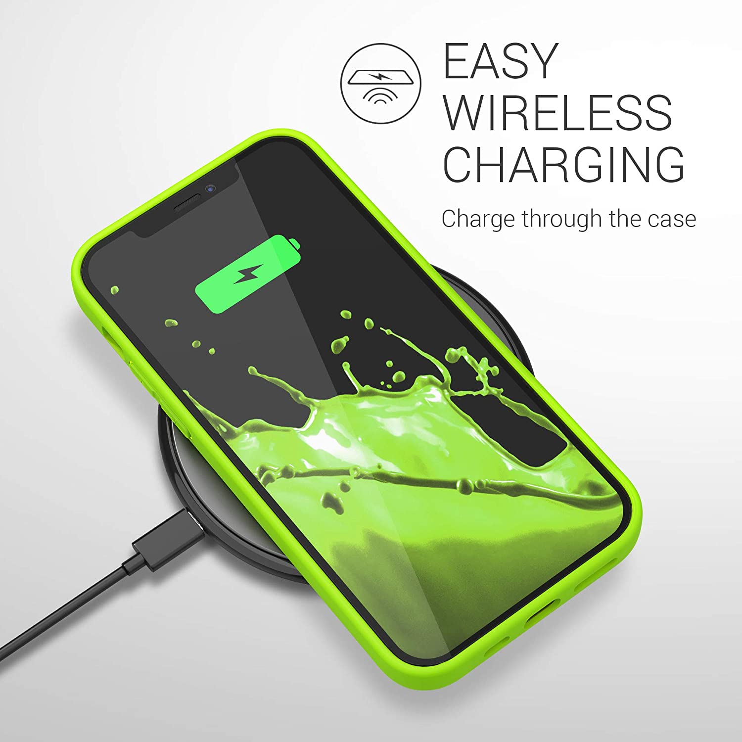 KW iPhone 12 Pro Max Θήκη Σιλικόνης TPU - Neon Yellow - 54490.75