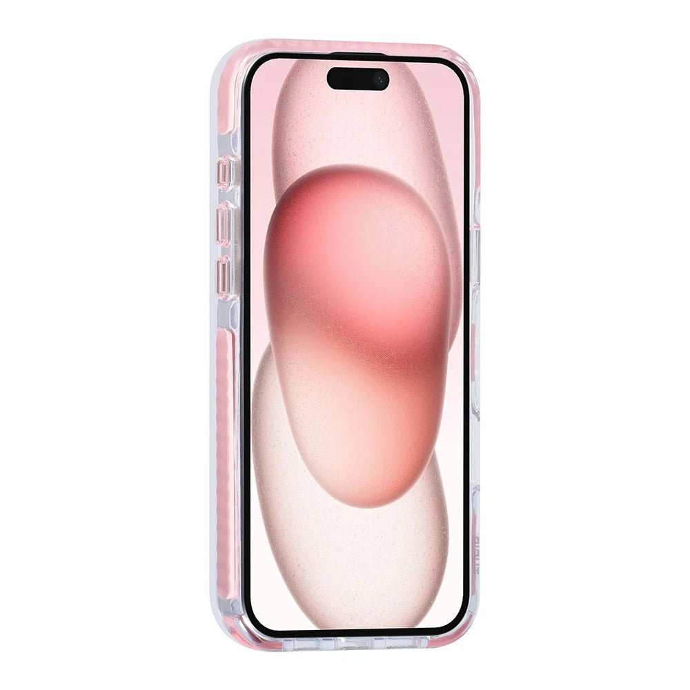 Tuniq iPhone 16 Plus - MagSafe Σκληρή Θήκη με Πλαίσιο Σιλικόνης και Λουράκι - Διάφανη / Pink