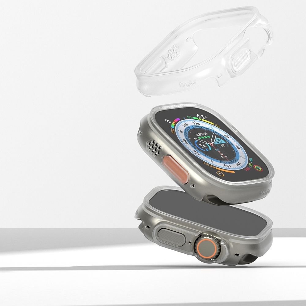 Ringke Θήκη Apple Watch Ultra (1/2/3) - 49mm Slim - 2 Τεμάχια - Διάφανη - Alpine Ημιδιάφανη