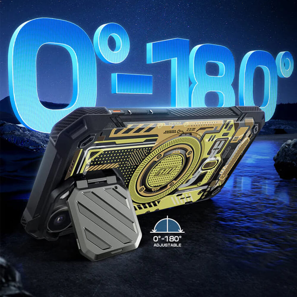 Supcase iPhone 15 Pro Max - Unicorn Beetle XT MagSafe - Σκληρή Θήκη με Προστασία Κάμερας / Stand - Yellow Circuit