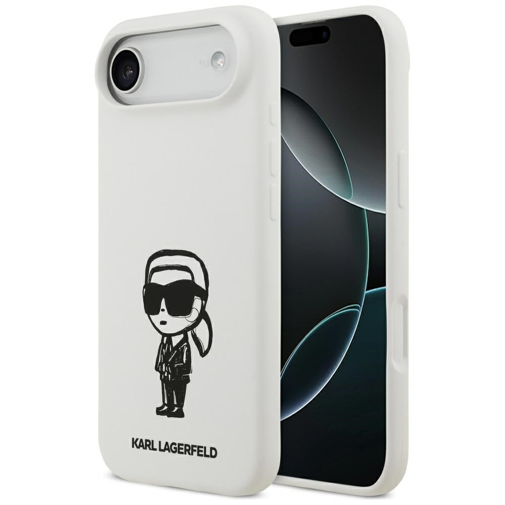 Karl Lagerfeld iPhone Air - Silicone Karl Sketch and Logo MagSafe - Σκληρή Θήκη με Πλαίσιο Σιλικόνης - White - KLHMP17MSKIGROH