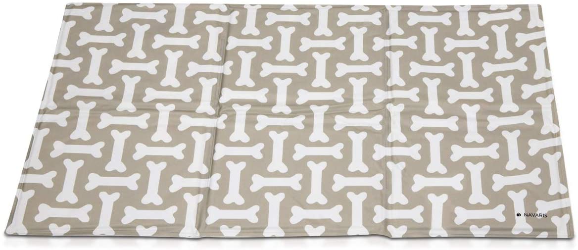 Navaris Pet Cooling Mat - Στρώμα Ψύξης για Κατοικίδια - 90 x 50 cm - Design Bone - 51240.2