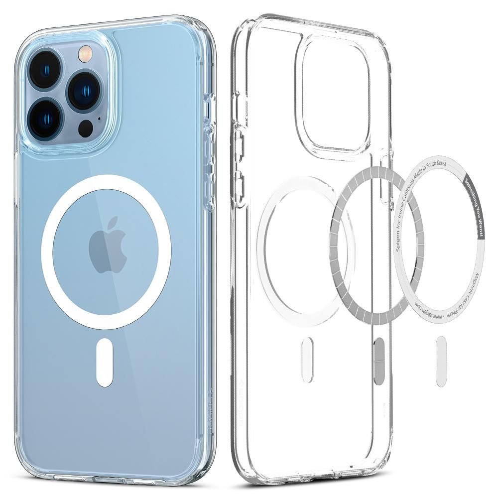 Spigen iPhone 13 Pro Max Ultra Hybrid Mag Σκληρή Θήκη με Πλαίσιο Σιλικόνης Και MagSafe - White / Clear