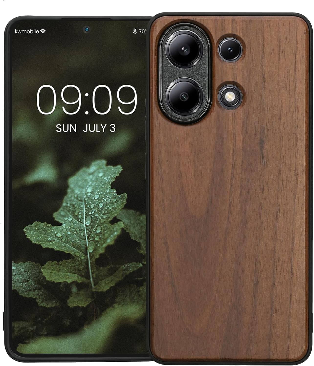 KW Xiaomi Redmi Note 13 4G Θήκη από Φυσικό Ξύλο - Brown