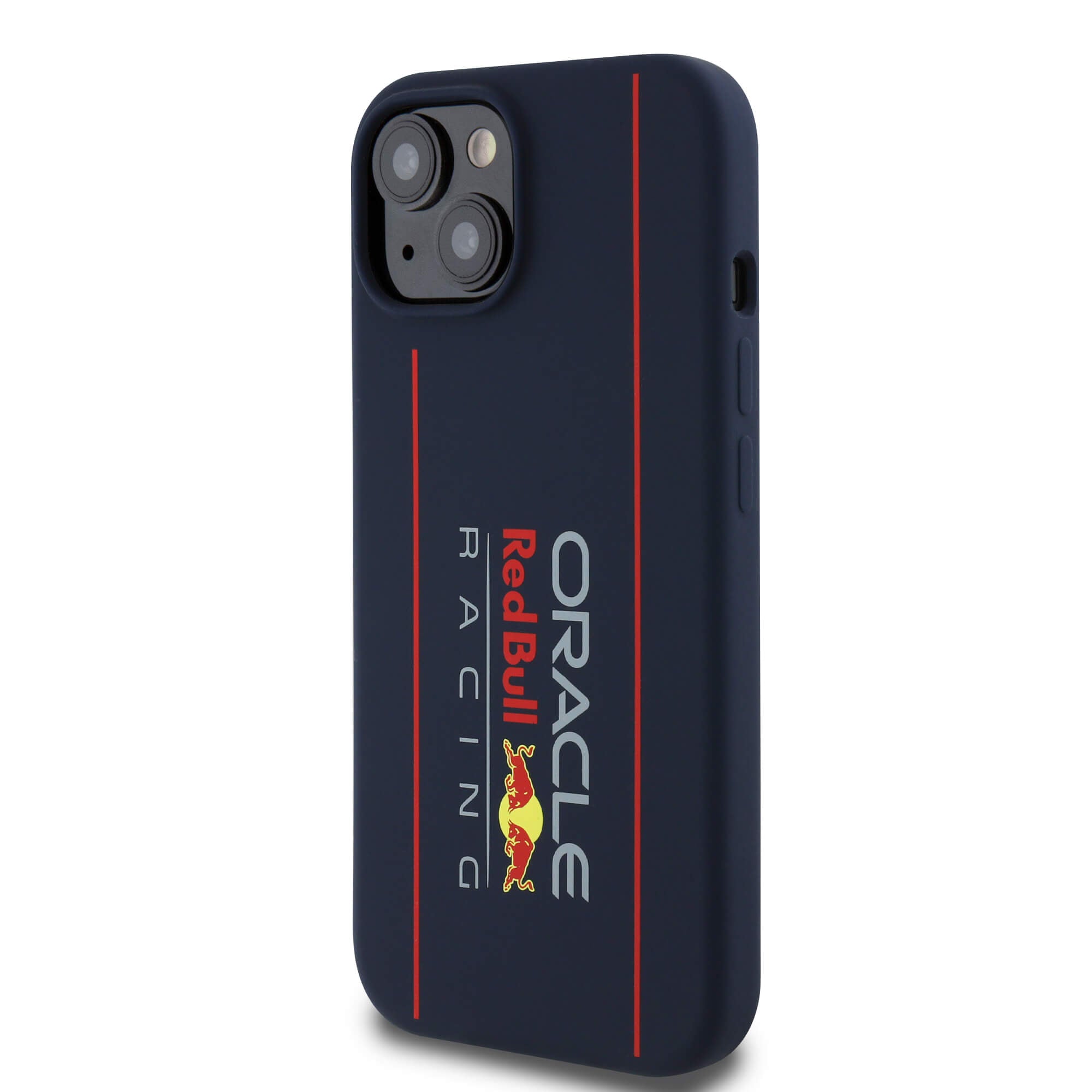 Red Bull iPhone 15 - Silicone Vertical Logo - MagSafe Σκληρή Θήκη με Πλαίσιο Σιλικόνης - Navy - RBHMP15S24SIOLRV