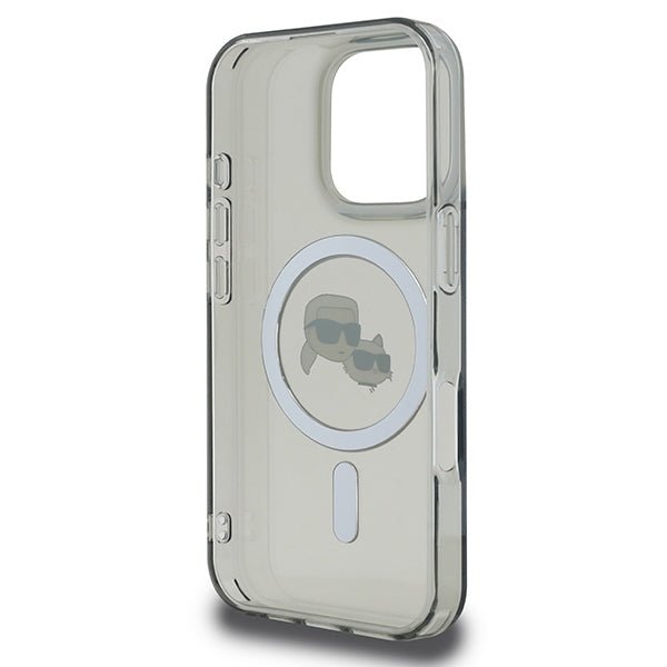 Karl Lagerfeld iPhone 16 Pro - IML Metal Karl and Choupette Head - Σκληρή Θήκη με Πλαίσιο Σιλικόνης και MagSafe - Black - KLHMP16LHLSKCK