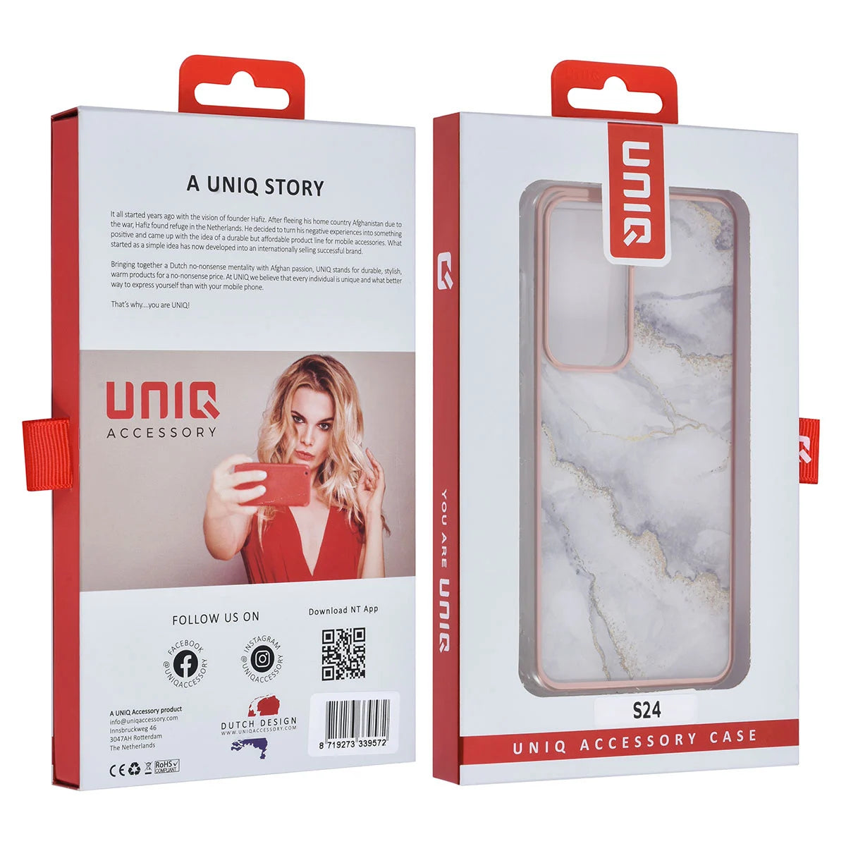 Tuniq Samsung Galaxy S24 - Σκληρή Θήκη με Πλαίσιο Σιλικόνης - Σχέδιο Μάρμαρο - Γκρί