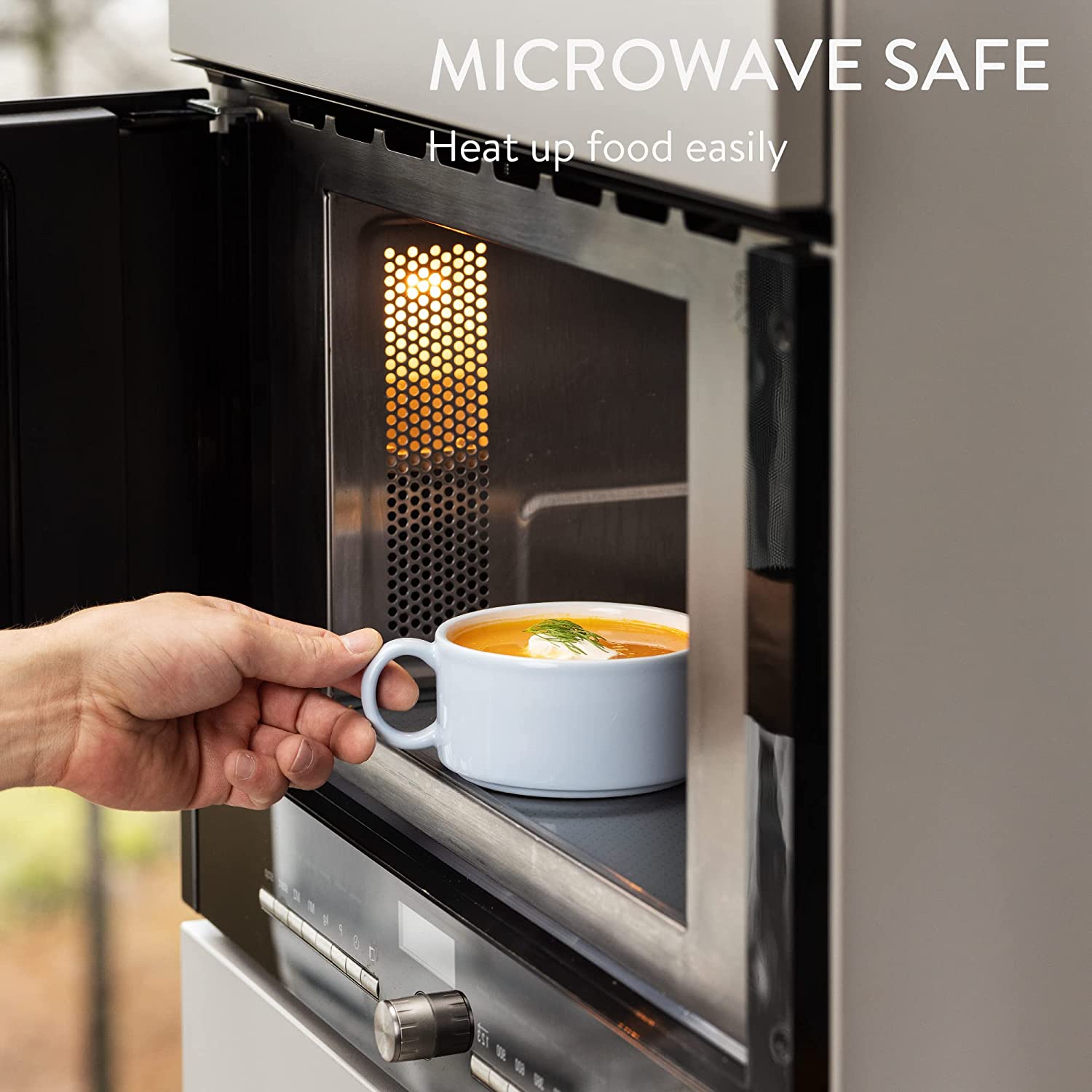 Navaris Σετ με Κεραμικό Μπολ και Πιάτο με Διαχωριστικά - Baby Blue - 58505.01