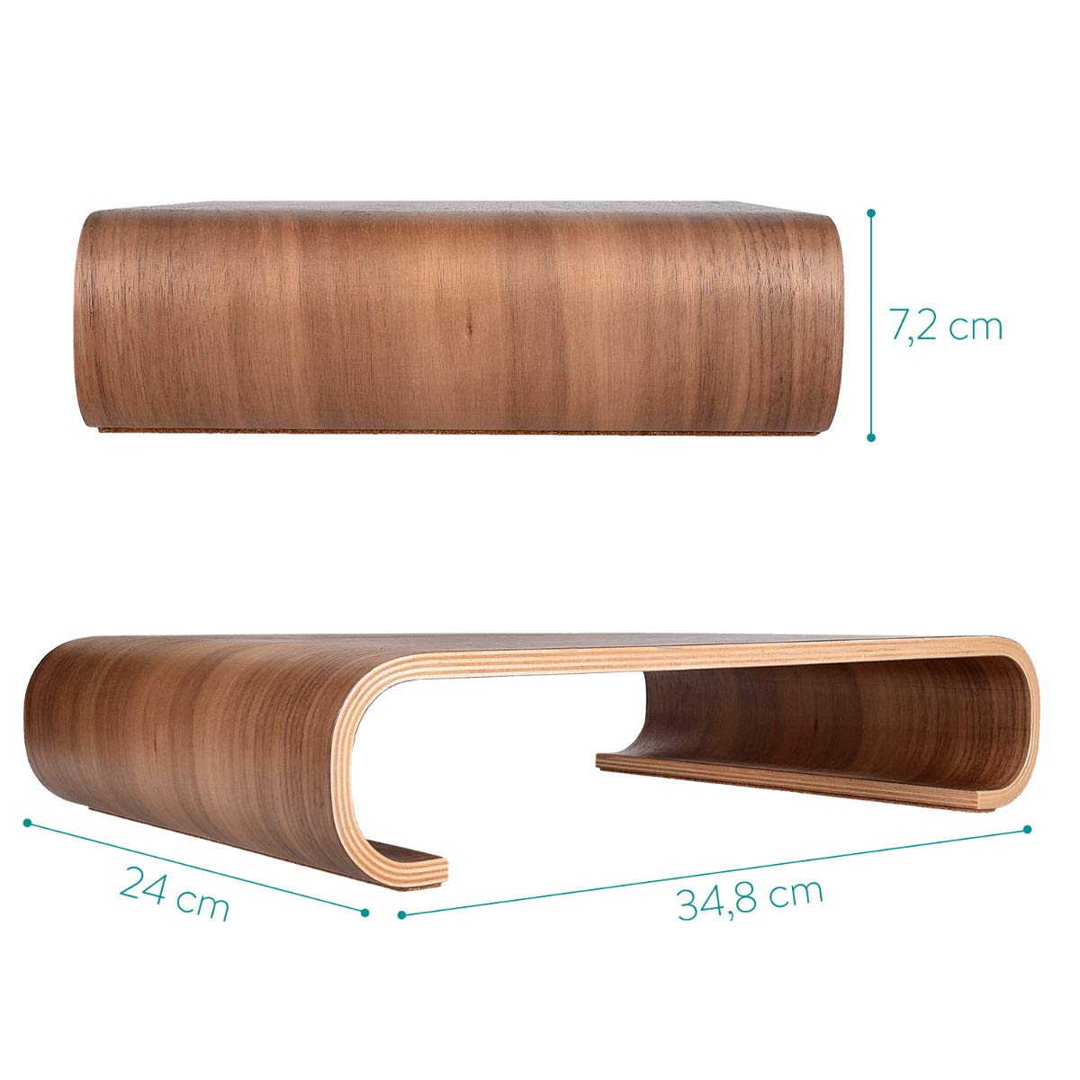 Navaris Computer Monitor Wood Stand - Βάση Στήριξης Οθόνης από Ξύλο - Walnut Brown - 45835.05