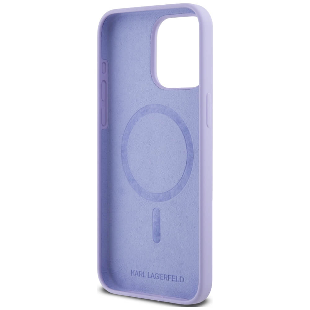 Karl Lagerfeld iPhone 15 Pro Max - Silicone Karl and Choupette Heads - Θήκη Σιλικόνης με MagSafe - Purple - KLHMP15XSCMKCRHU
