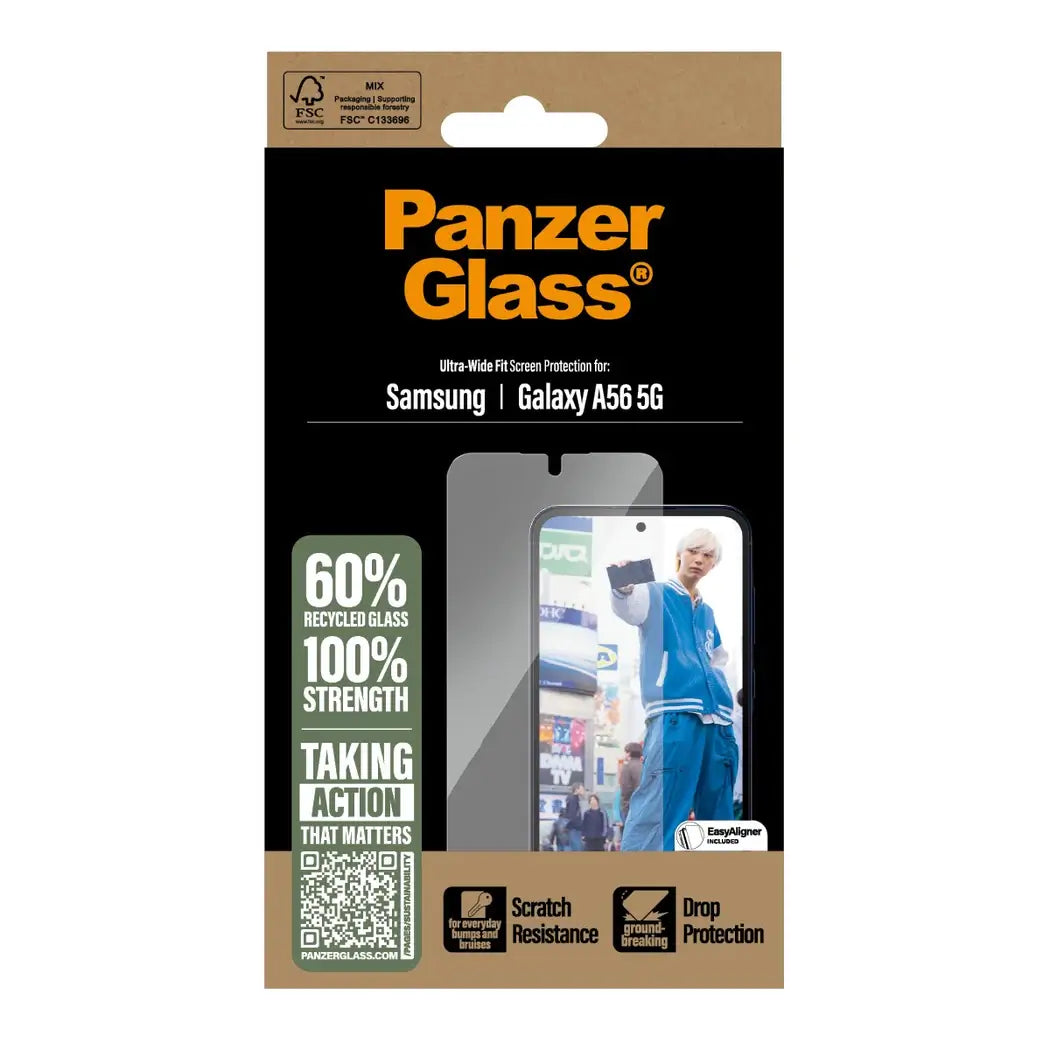 PanzerGlass Samsung Galaxy A56 5G - Ultra-Wide Fit Easy Aligner Case Friendly Αντιχαρακτικό Γυαλί Οθόνης - Διάφανο