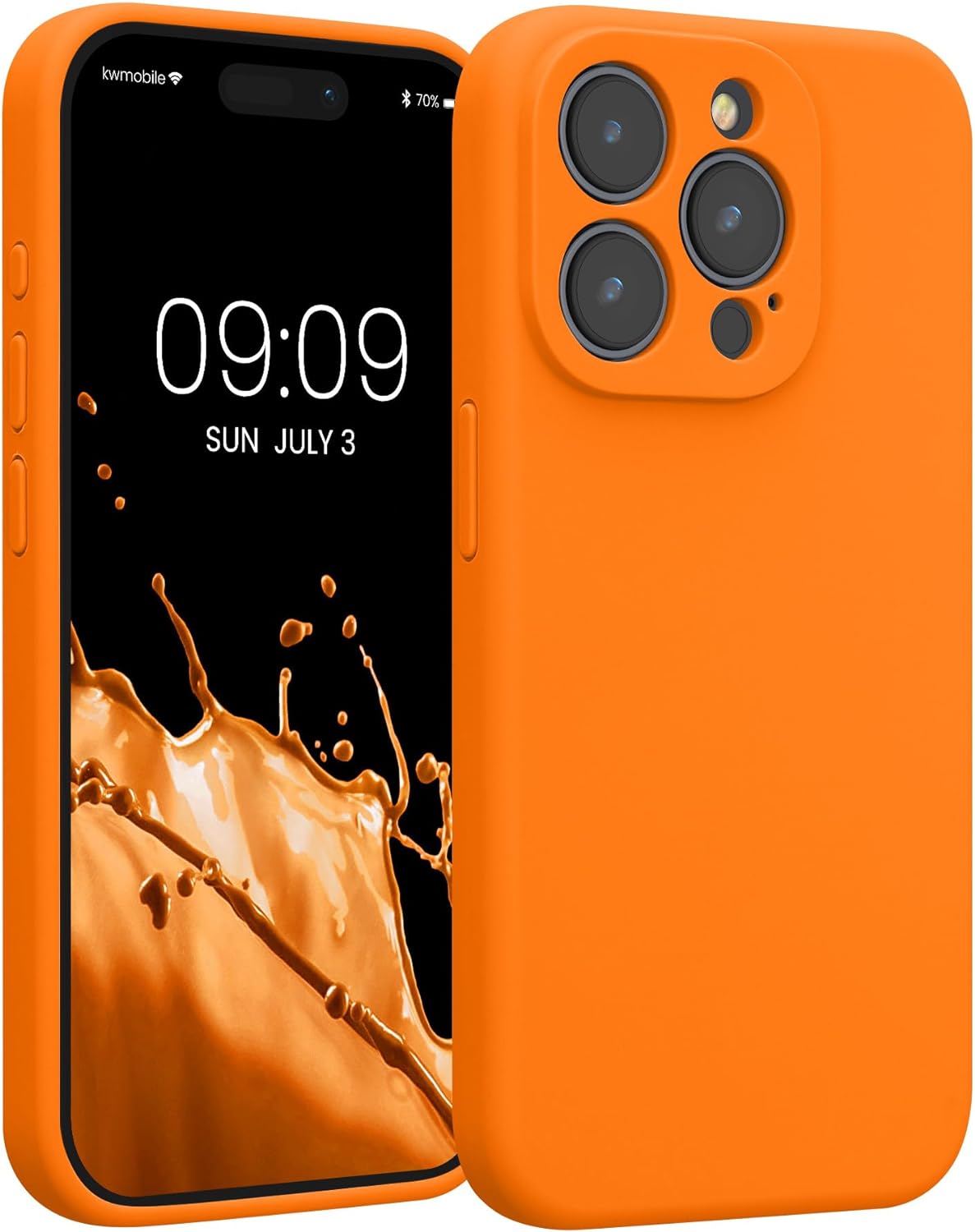 KW iPhone 15 Pro Θήκη Σιλικόνης Rubberized TPU - Fruity Orange
