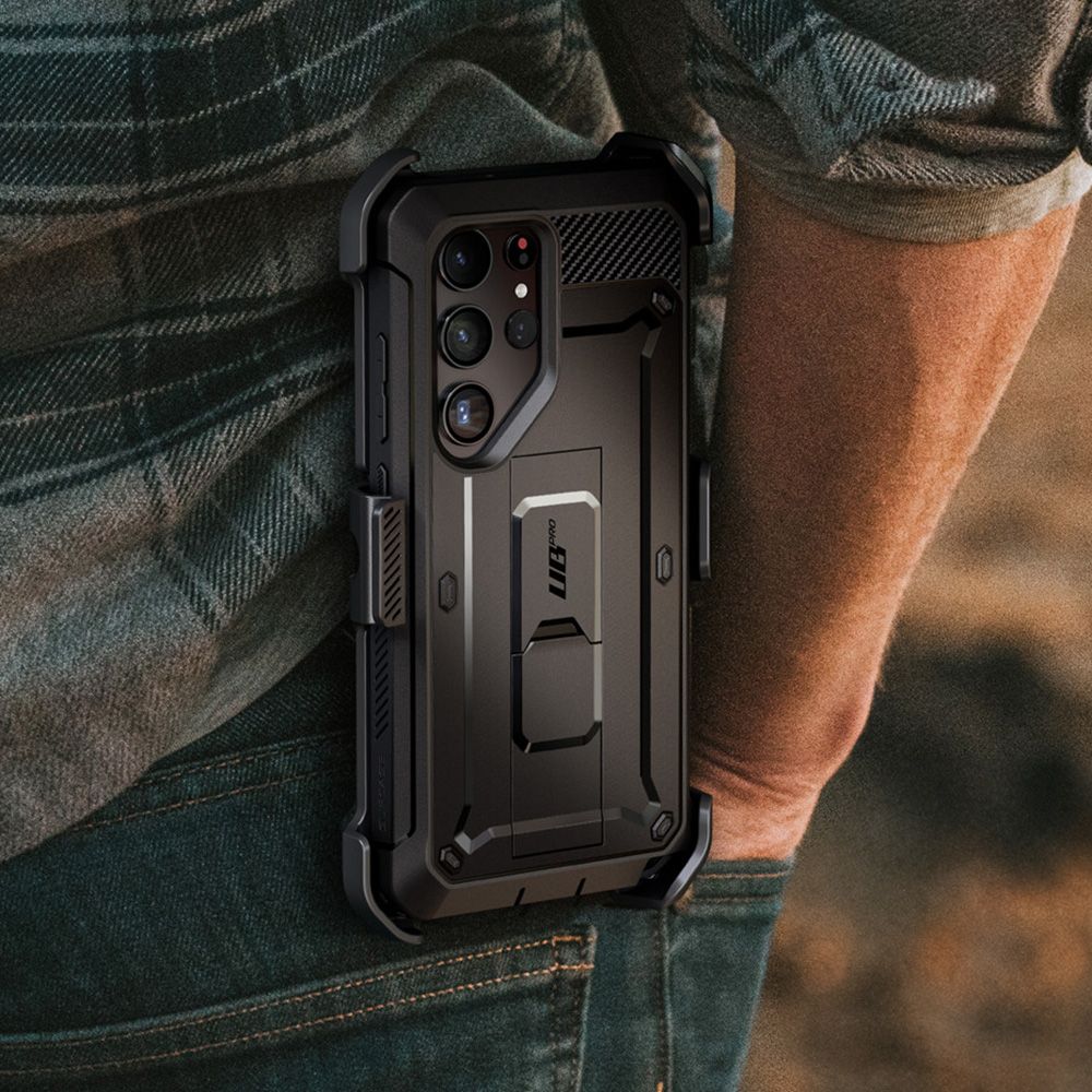 Supcase Samsung Galaxy S24 Ultra Unicorn Beetle Pro 2 Σκληρή Θήκη με Προστασία Οθόνης και Stand - Black