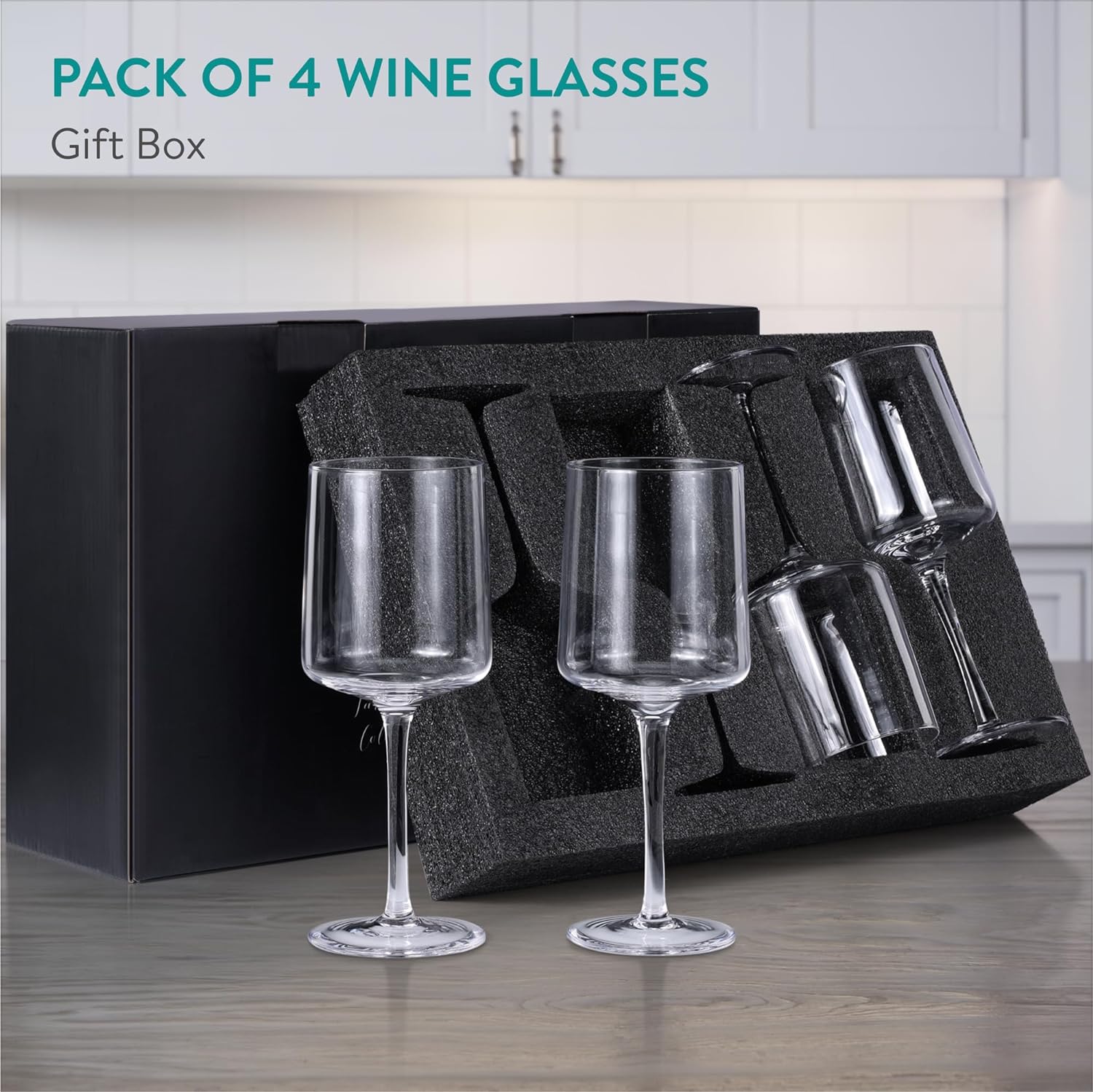 Navaris Σετ με 4 Ποτήρια Κρασιού - Διάφανα - 56212.03