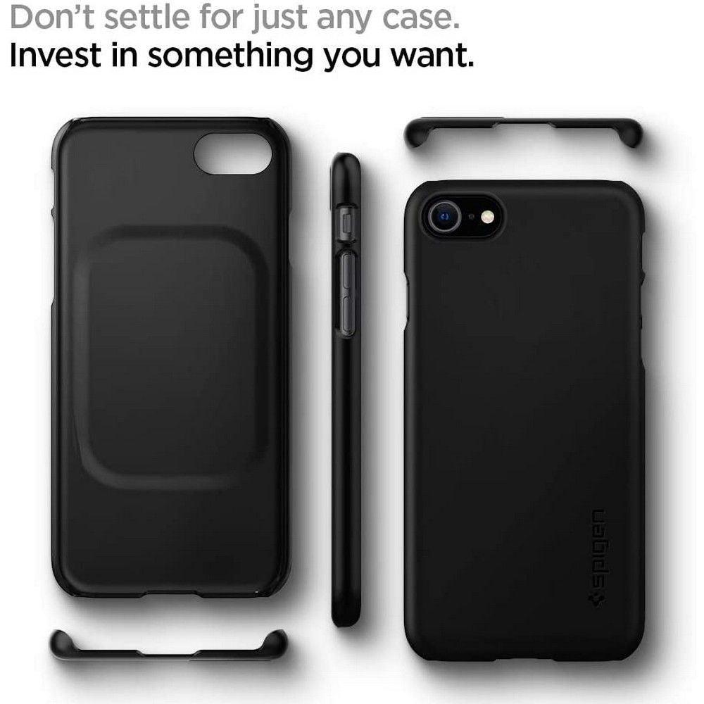 Spigen iPhone SE 2022 / SE 2020 / 7 / 8 Thin Fit Σκληρή Θήκη - Black