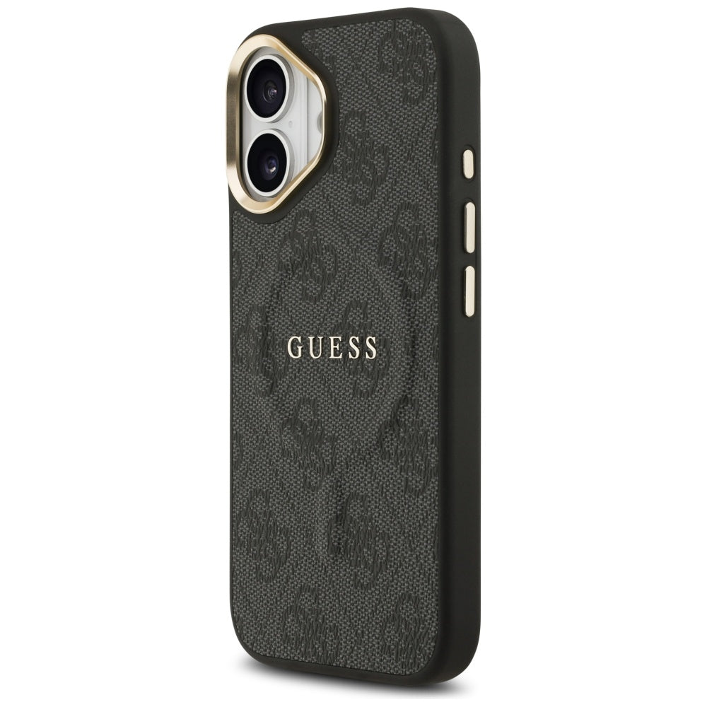 Guess iPhone 17 - 4G PU Classic Logo MagSafe - Σκληρή Θήκη με Πλαίσιο Σιλικόνης και Επένδυση Οικολογικού Δέρματος - Black - GUHMP17SP4MSEGCK