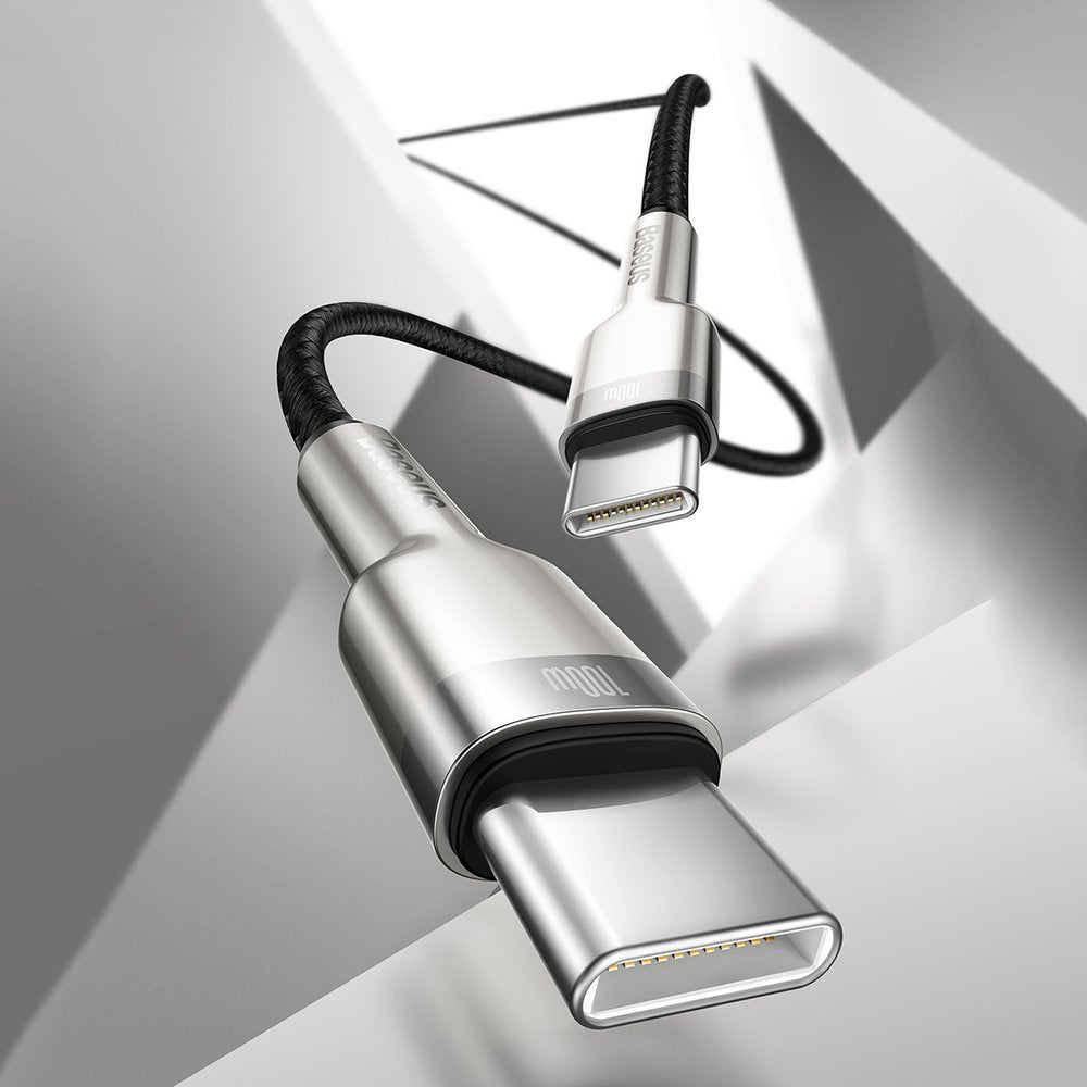 Baseus Cafule Series Metal Cable Type-C 5A PD 100W - Καλώδιο Γρήγορης Φόρτισης Type-C to Type-C 2M - Black - CATJK-D01