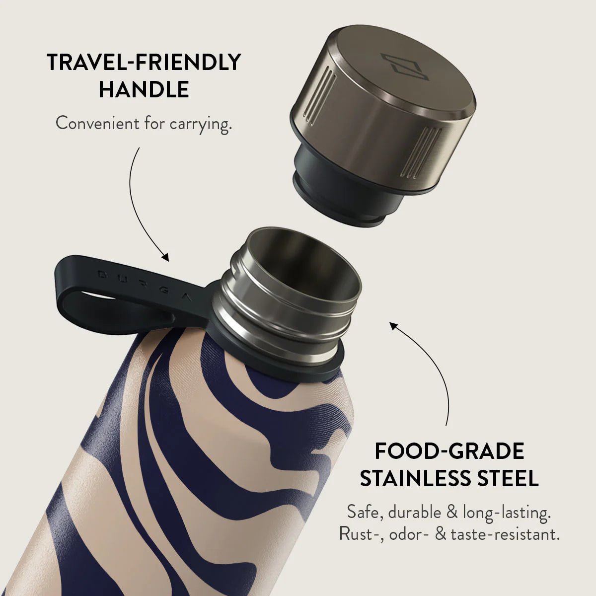 Burga Μπουκάλι Θερμός από Ανοξείδωτο Ατσάλι - 500ml - Vigilant
