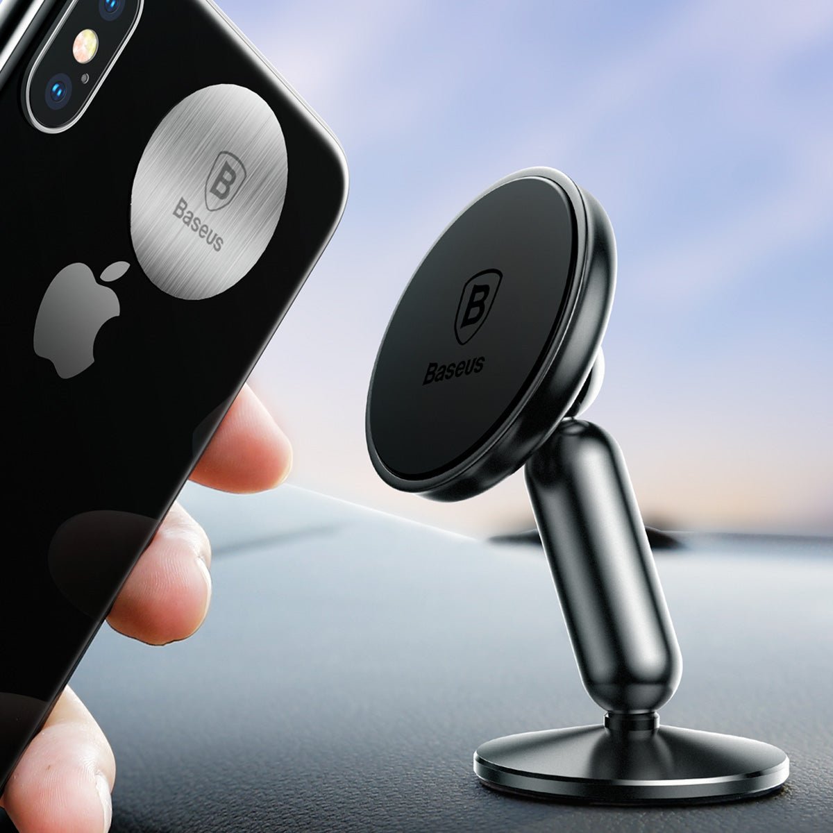 Baseus Bullet An On - Board Universal Magnetic Car Mount Holder for Smartphones / iPhones - Μαγνητική Βάση Αυτοκινήτου - Black - SUYZD - 01