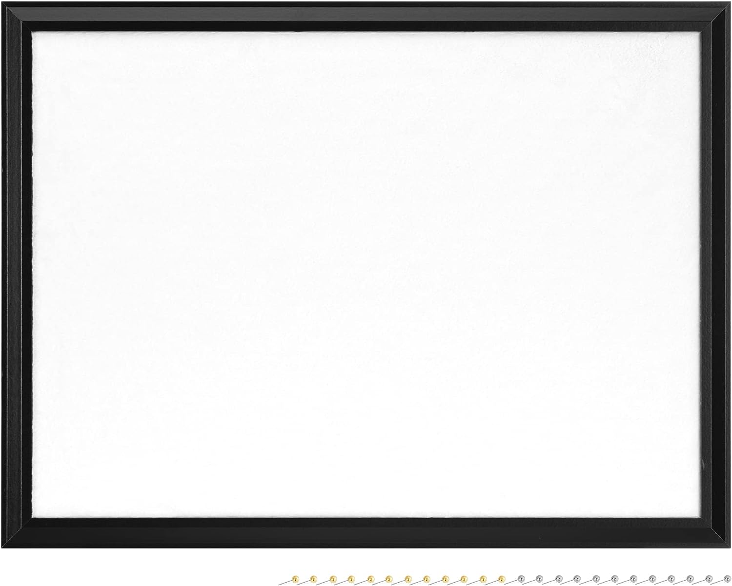 Navaris Πίνακας Ανακοινώσεων από Λούτρινο Ύφασμα με Ξύλινο Πλαίσιο - 60 x 45 cm - Black / White - 55215.03