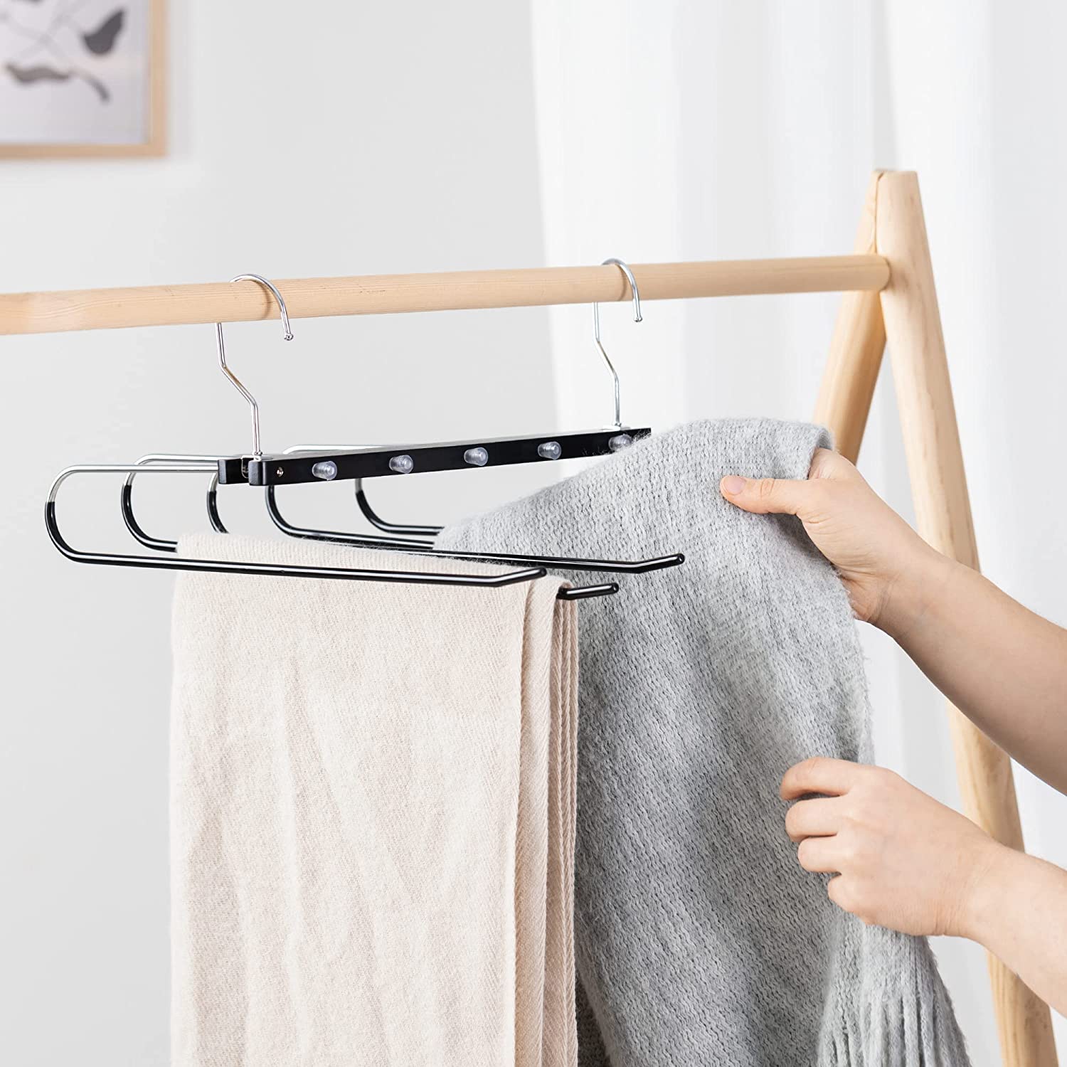 Navaris Σετ με 2 Κρεμάστρες Παντελονιών - Black - 56081.03.01