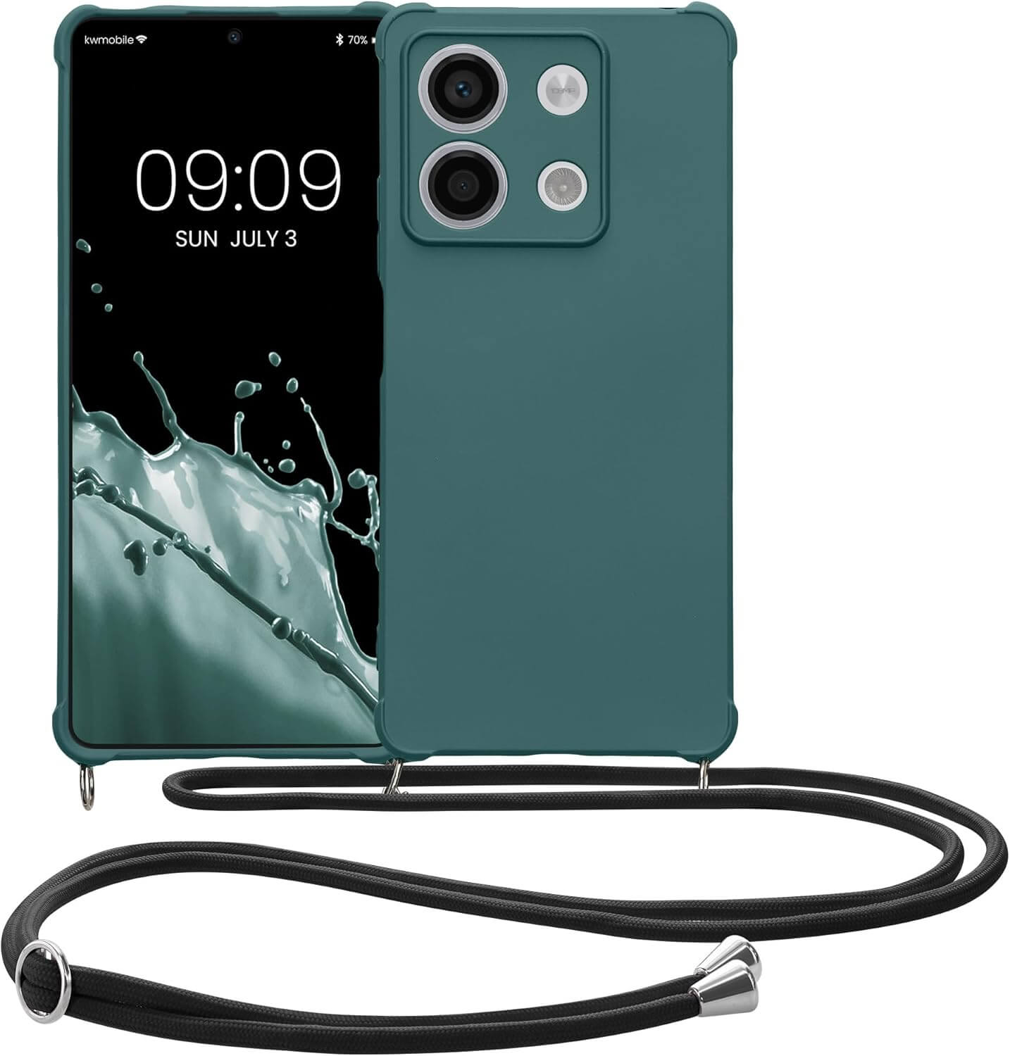 KW Xiaomi Redmi Note 13 5G Θήκη Σιλικόνης TPU με Λουράκι - Petrol