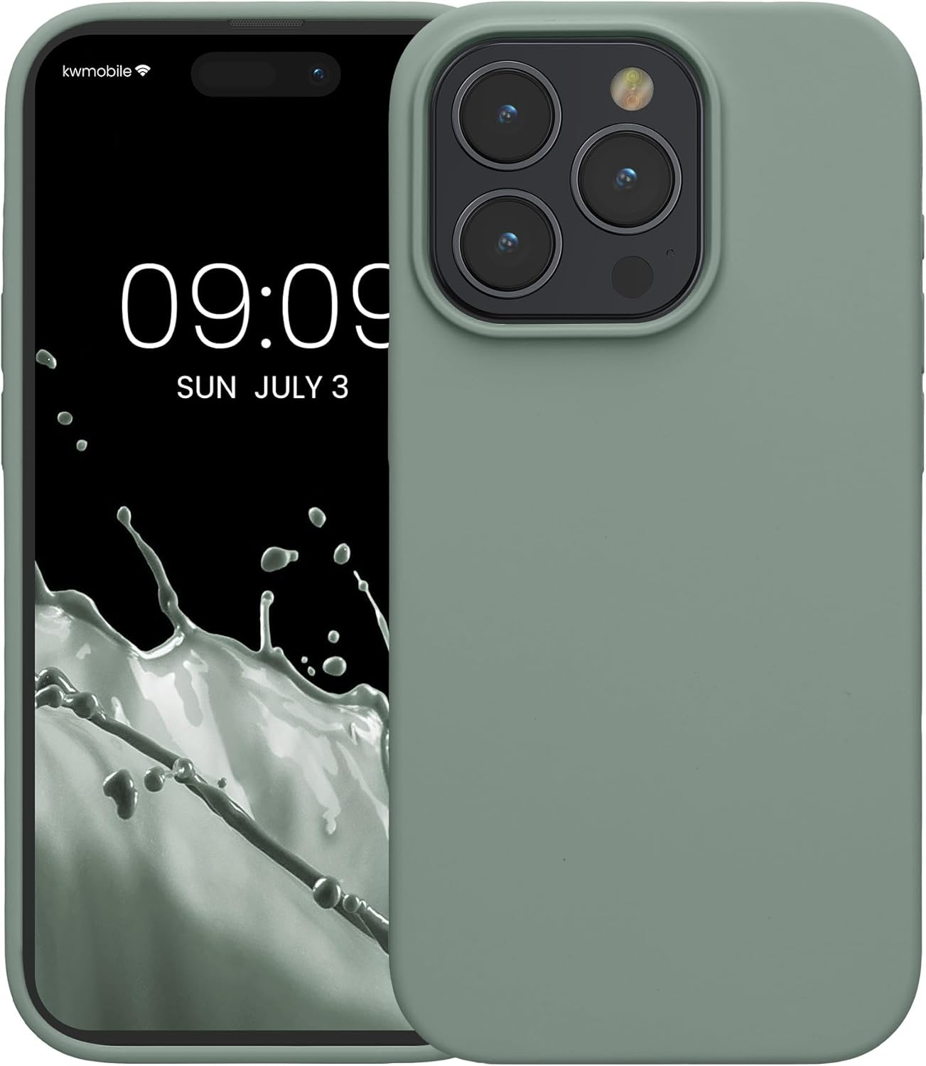 KW iPhone 15 Pro Θήκη Σιλικόνης Rubberized TPU - Rainwashed Green