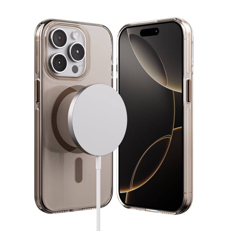 Crong iPhone 15 Pro Clear Mag Pro - Σκληρή Θήκη με MagSafe - Desert