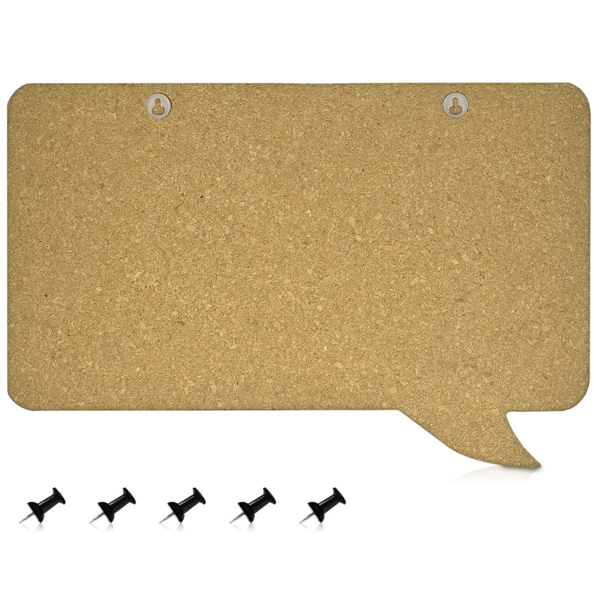 Navaris Cork Notice Board - Πίνακας Ανακοινώσεων με Πινέζες - Design Speech Bubble - Brown - Black - 41132