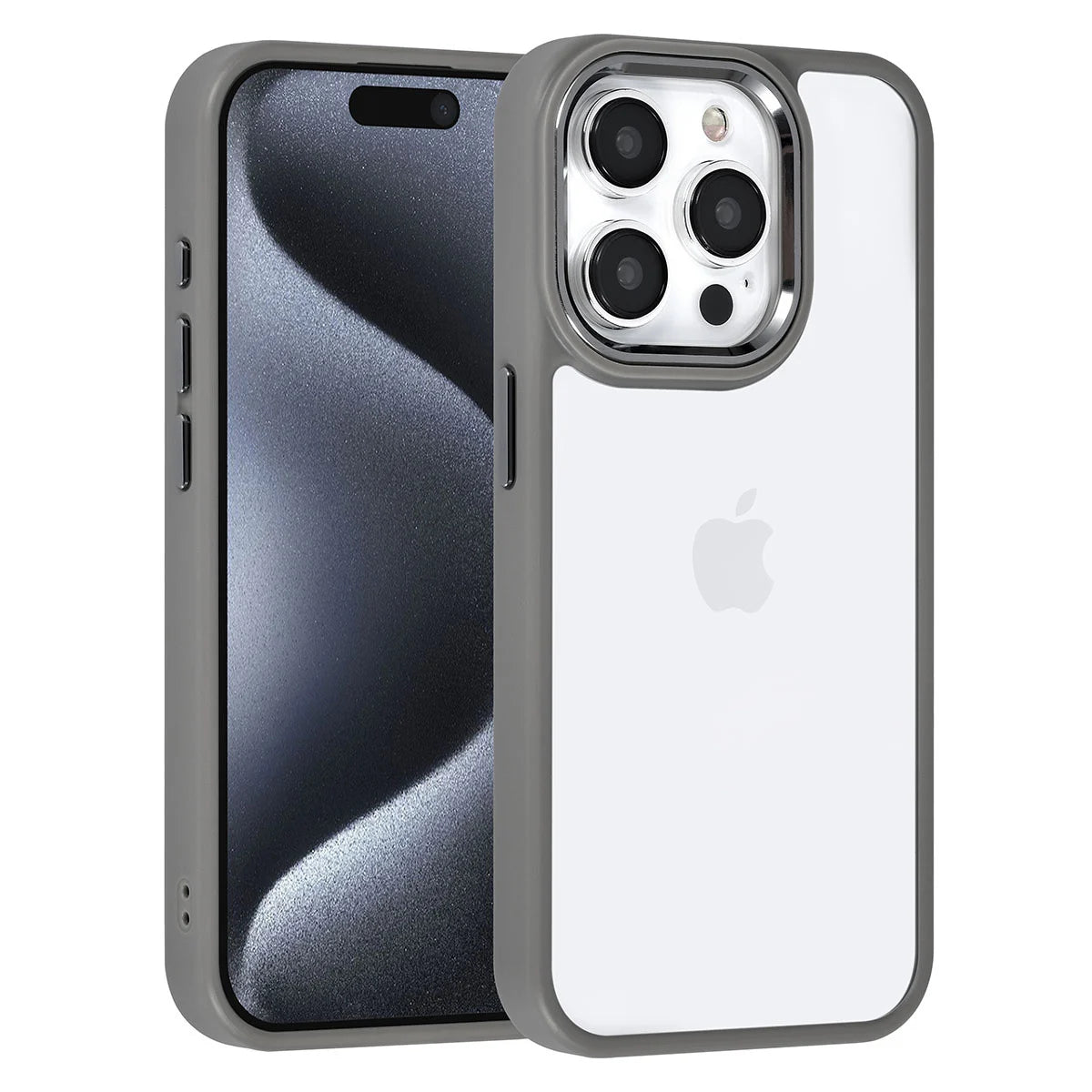 Tuniq iPhone 15 Pro - Σκληρή Θήκη με Πλαίσιο Σιλικόνης - Γκρι / Διάφανο