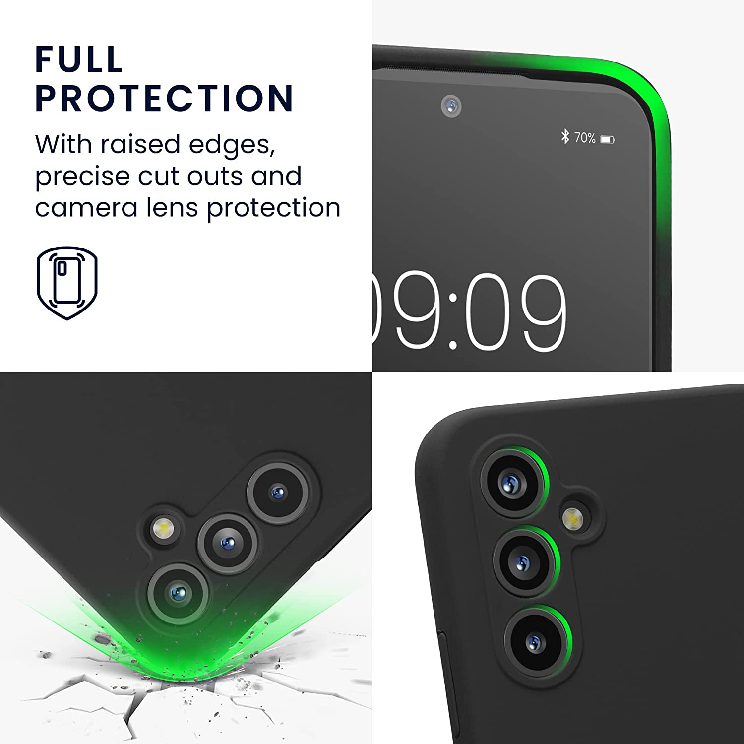 KW Samsung Galaxy A54 5G Θήκη Σιλικόνης Rubberized TPU - Black Matte - 60795.47