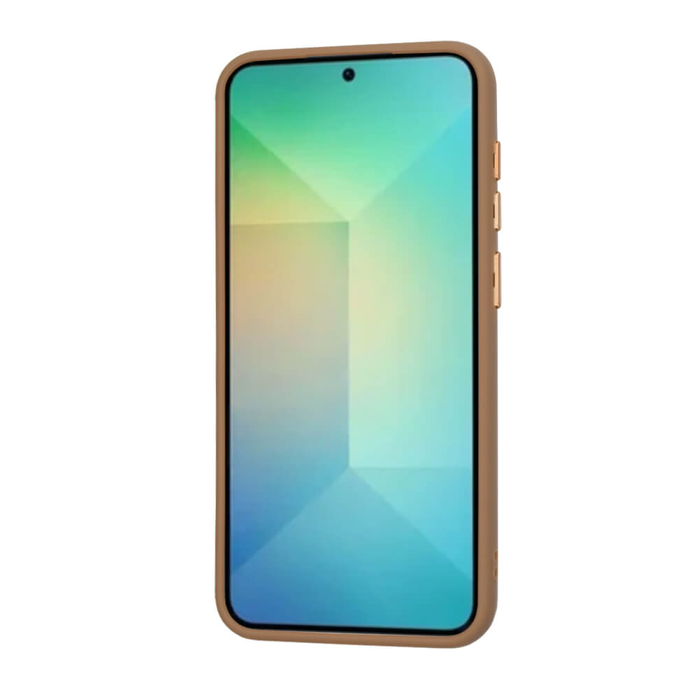 Techsuit Samsung Galaxy S25 - HaloFrost MagSafe Series - Σκληρή Θήκη με Πλαίσιο Σιλικόνης - Sandstone Brown