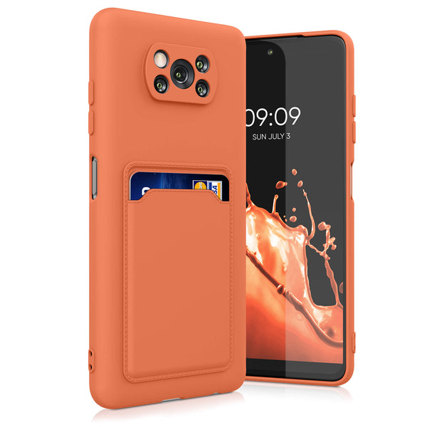 KW Xiaomi Poco X3 NFC / X3 Pro Θήκη Σιλικόνης TPU με Υποδοχή για Κάρτα - Orange - 56050.29