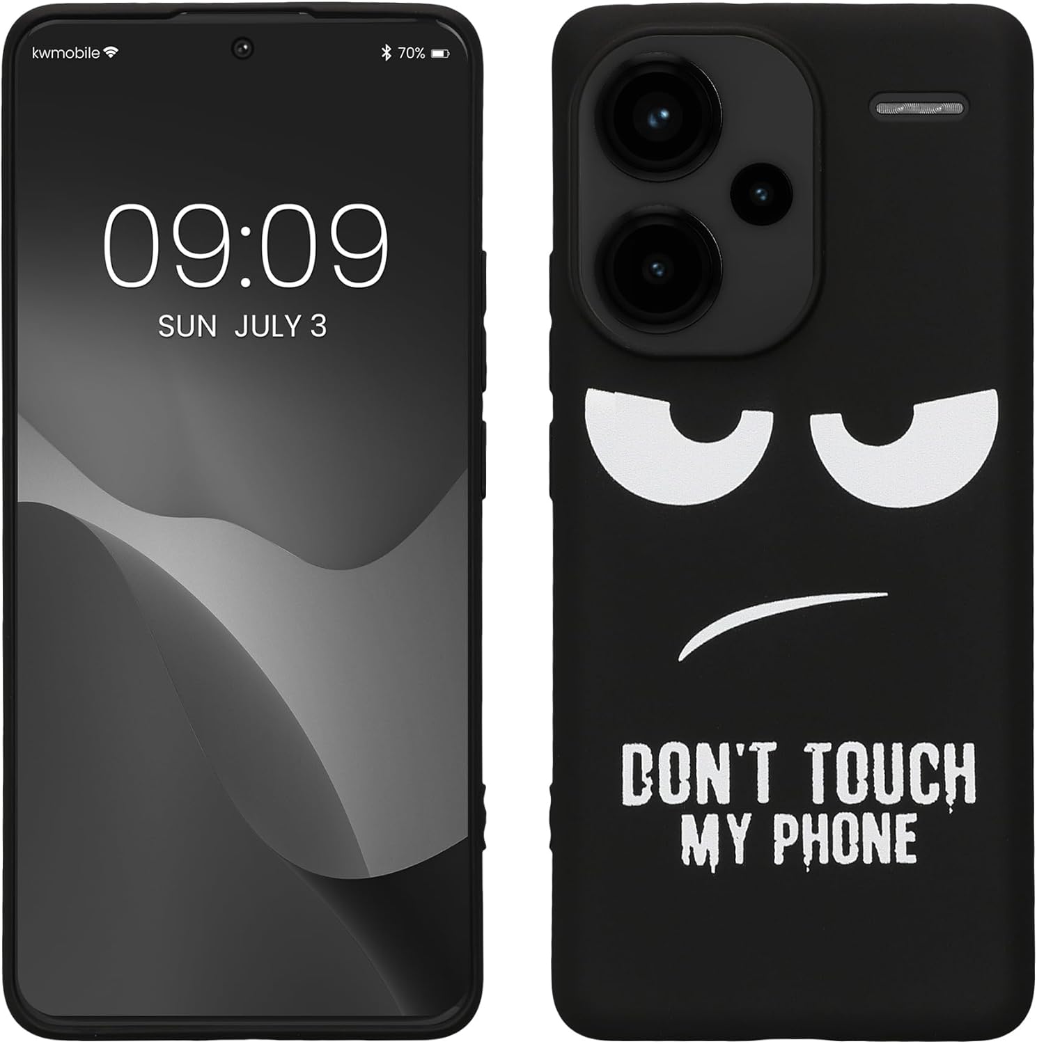 KW Xiaomi Redmi Note 13 Pro+ 5G Λεπτή Θήκη Σιλικόνης TPU - Design Don't Touch My Phone - Black / White