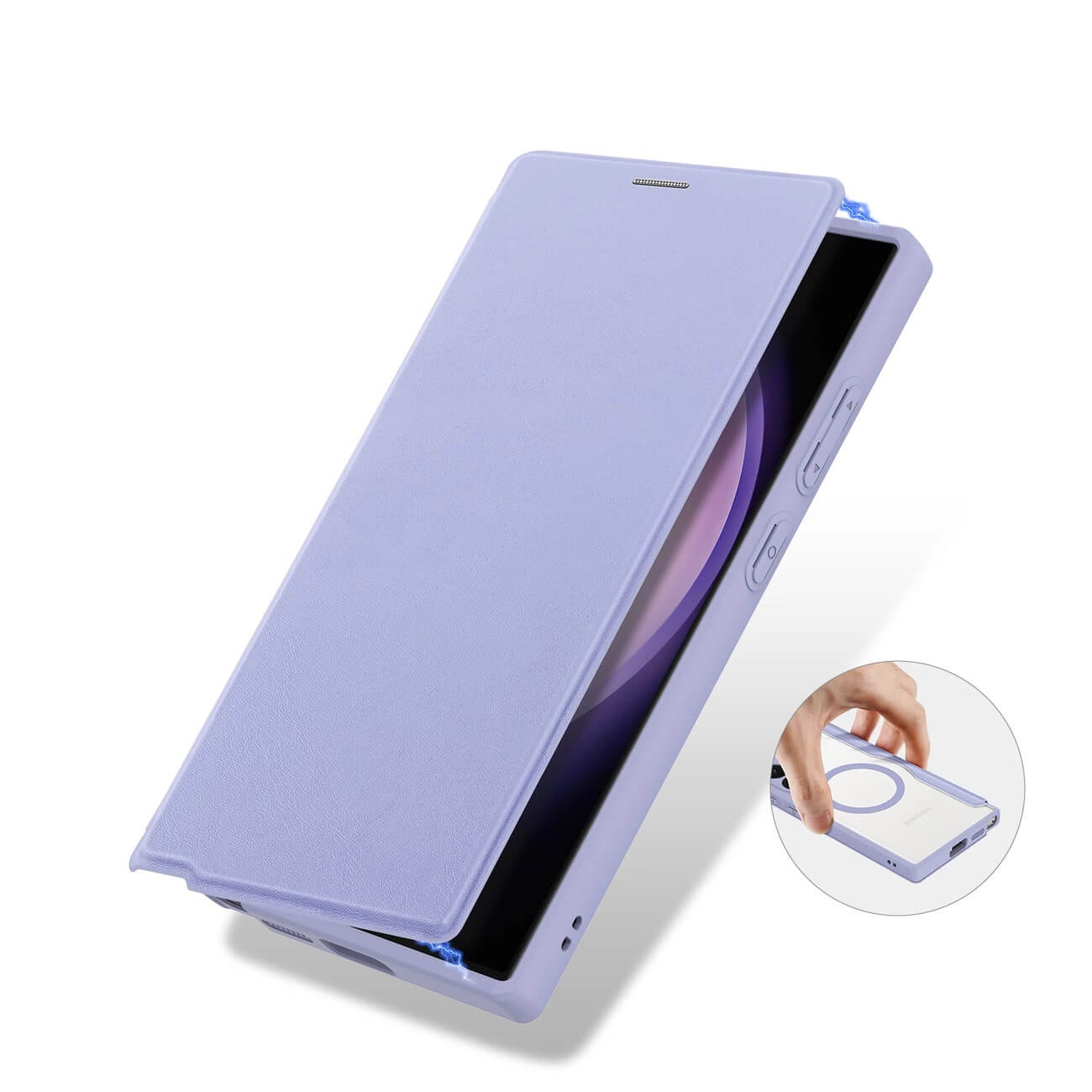 Dux Ducis Samsung Galaxy S24 Ultra Skin X Pro Magnetic Flip Case Θήκη Βιβλίο με MagSafe - Purple