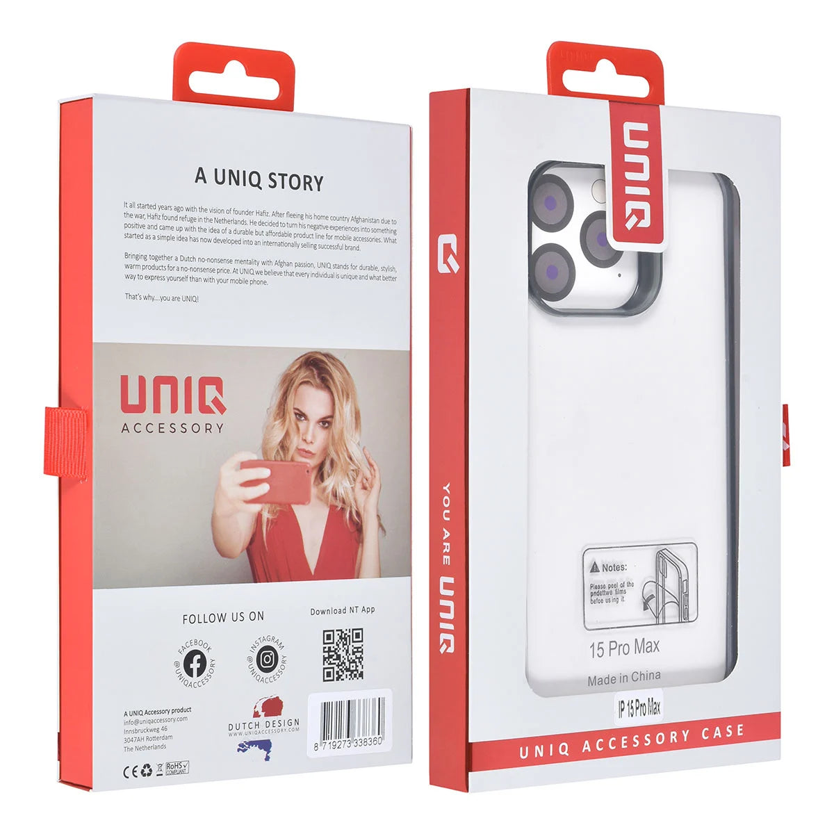 Tuniq iPhone 15 Pro Max - Σκληρή Θήκη με Πλαίσιο Σιλικόνης - Ημιδιάφανο Μαύρο / Διάφανο