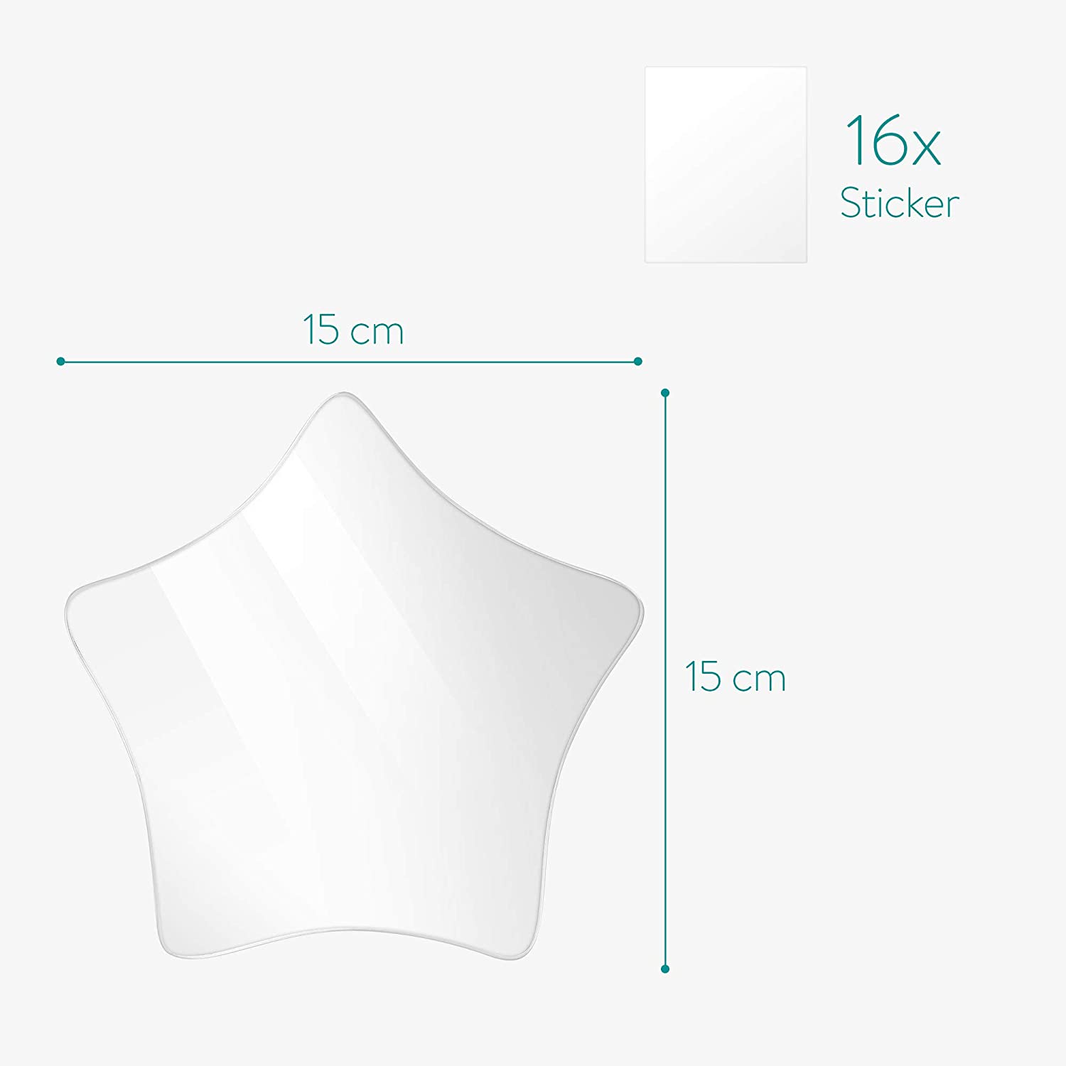 Navaris Σετ με 5 Διακοσμητικά Αυτοκόλλητα Τοίχου - Silver Reflective - 52503.01