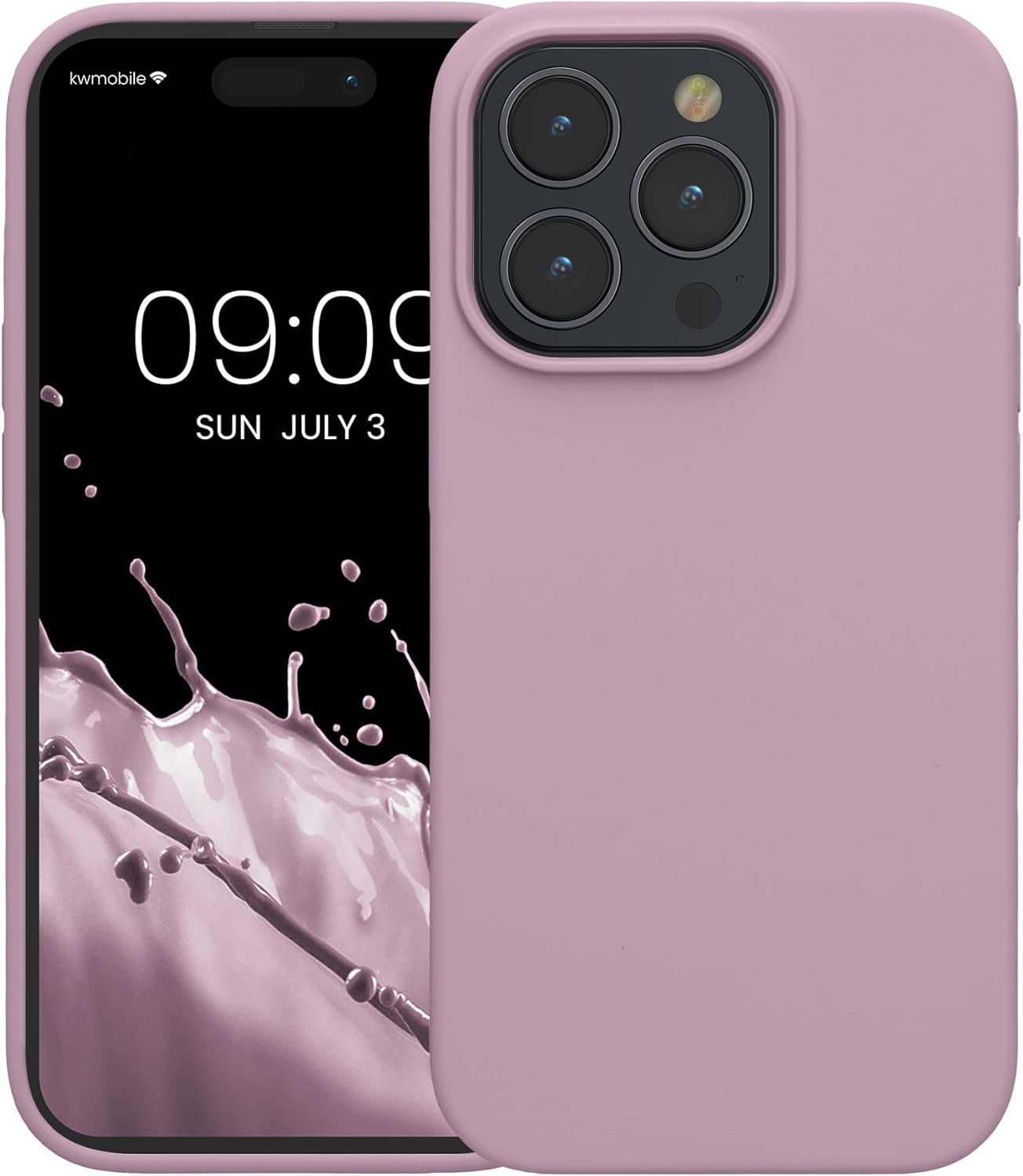 KW iPhone 15 Pro Θήκη Σιλικόνης Rubberized TPU - Mauve