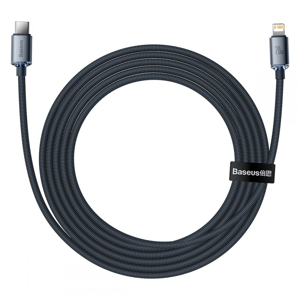 Baseus Crystal Shine Cable Type-C to Lightning PD 20W - Καλώδιο Δεδομένων και Γρήγορης Φόρτισης Type-C to Lightning 2M - Black - CAJY000301