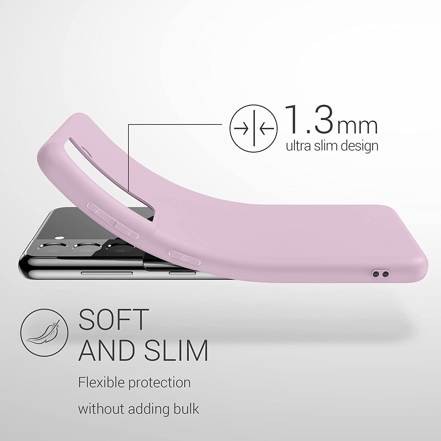 KW Samsung Galaxy S21 Θήκη Σιλικόνης TPU - Mauve - 54055.140