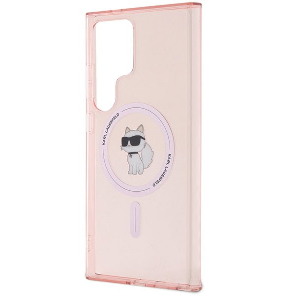 Karl Lagerfeld Samsung Galaxy S24 Ultra - IML Choupette - Magsafe Σκληρή Θήκη με Πλαίσιο Σιλικόνης - Pink - KLHMS24LHFCCNOP