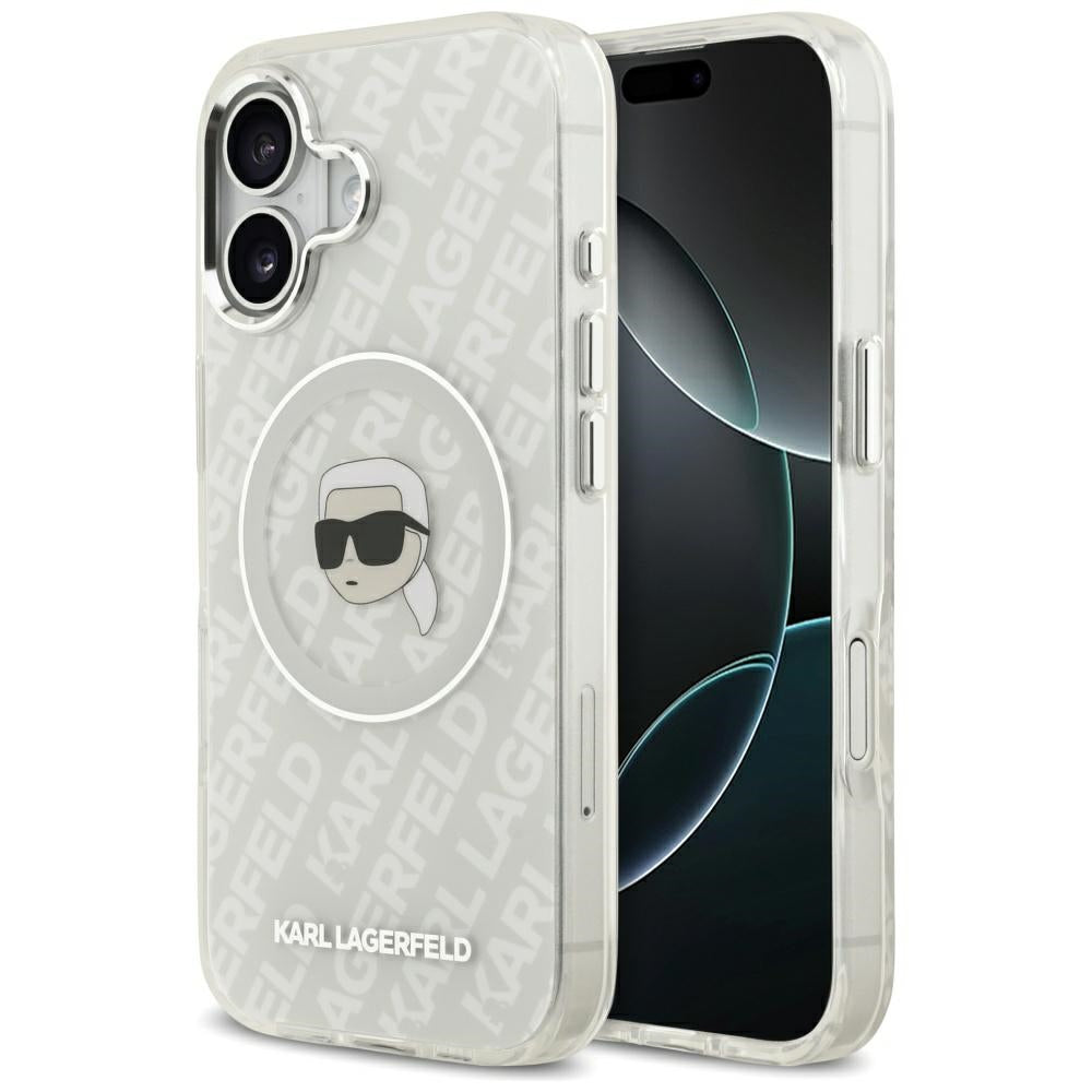 Karl Lagerfeld iPhone 17 - IML Karl Head Logo MagSafe - Σκληρή Θήκη με Πλαίσιο Σιλικόνης - Grey - KLHMP17SHMKBKHOG