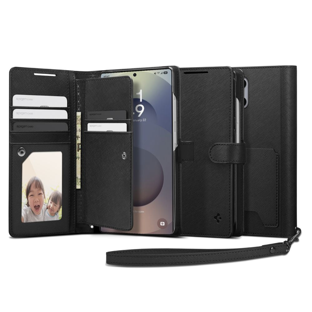 Spigen Samsung Galaxy S25 Ultra Wallet S Θήκη Πορτοφόλι από Δερματίνη - Black