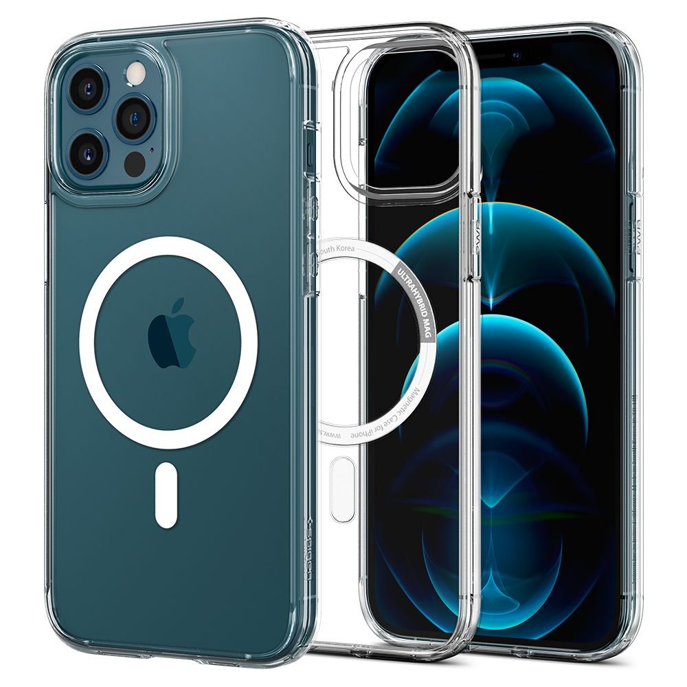 Spigen iPhone 12 / iPhone 12 Pro Ultra Hybrid Mag Σκληρή Θήκη με Πλαίσιο Σιλικόνης Και MagSafe - White / Διάφανη