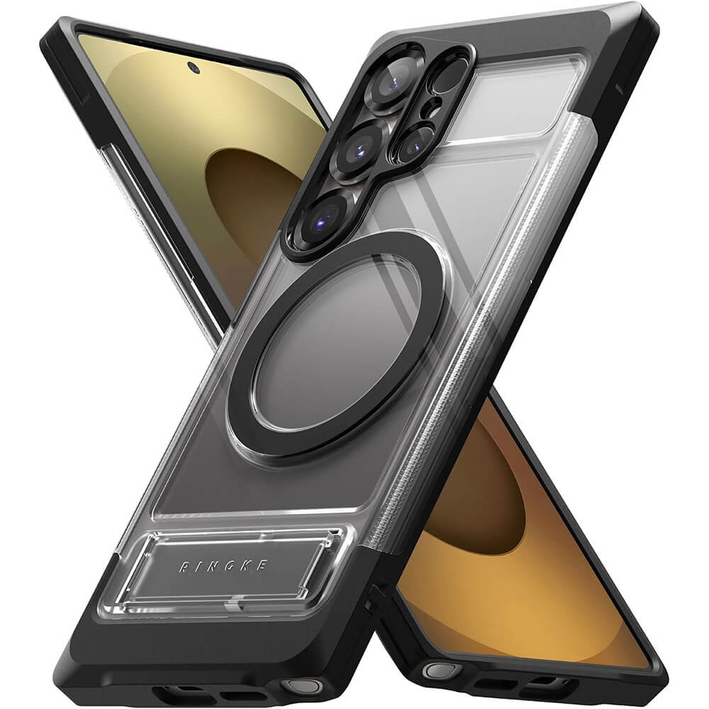 Ringke Samsung Galaxy S25 Ultra UX Magnetic MagSafe Σκληρή Θήκη με Πλαίσιο Σιλικόνης - Smoke Black