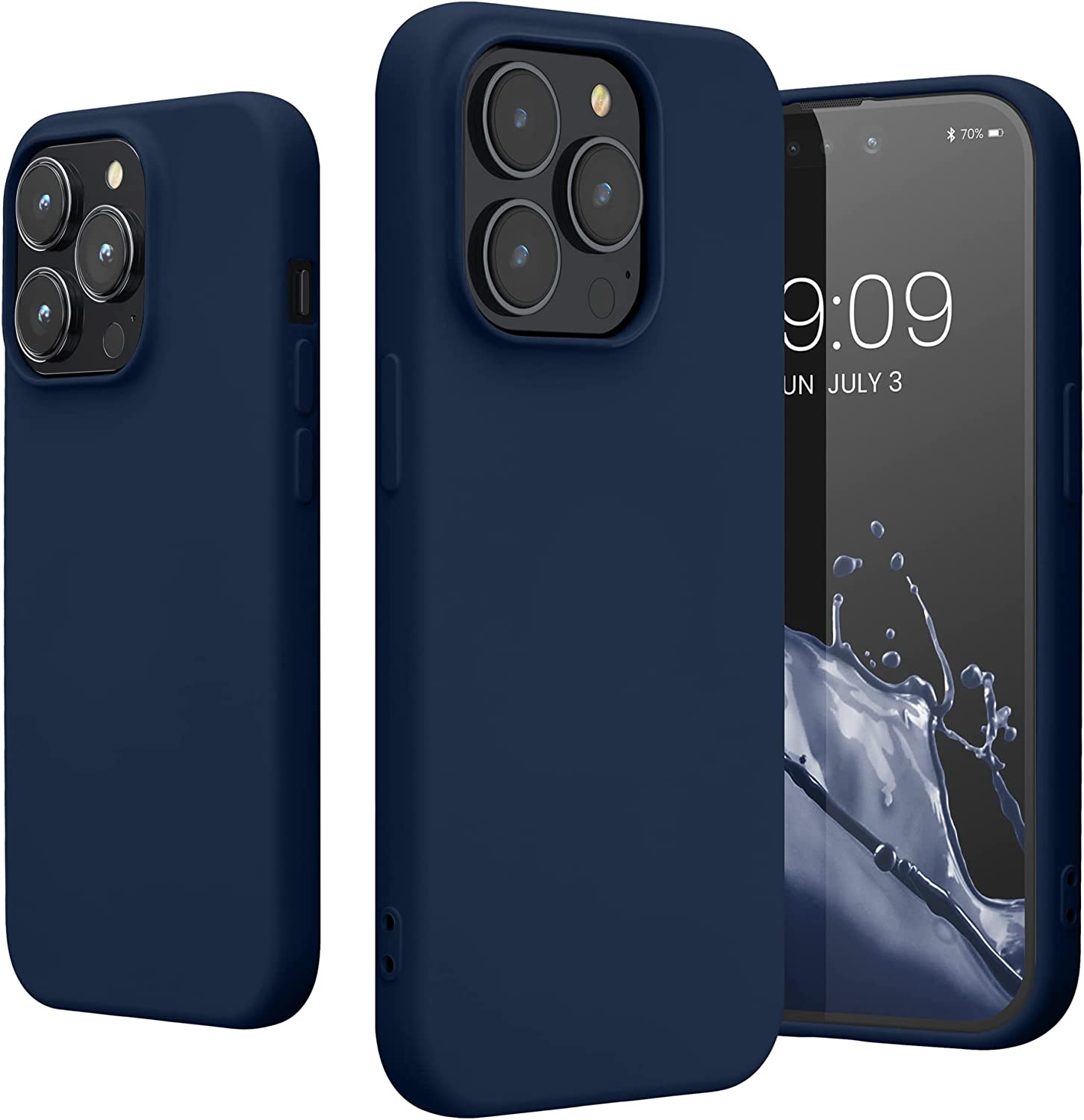 KW iPhone 14 Pro Θήκη Σιλικόνης Rubberized TPU - Navy Blue - 59081.116