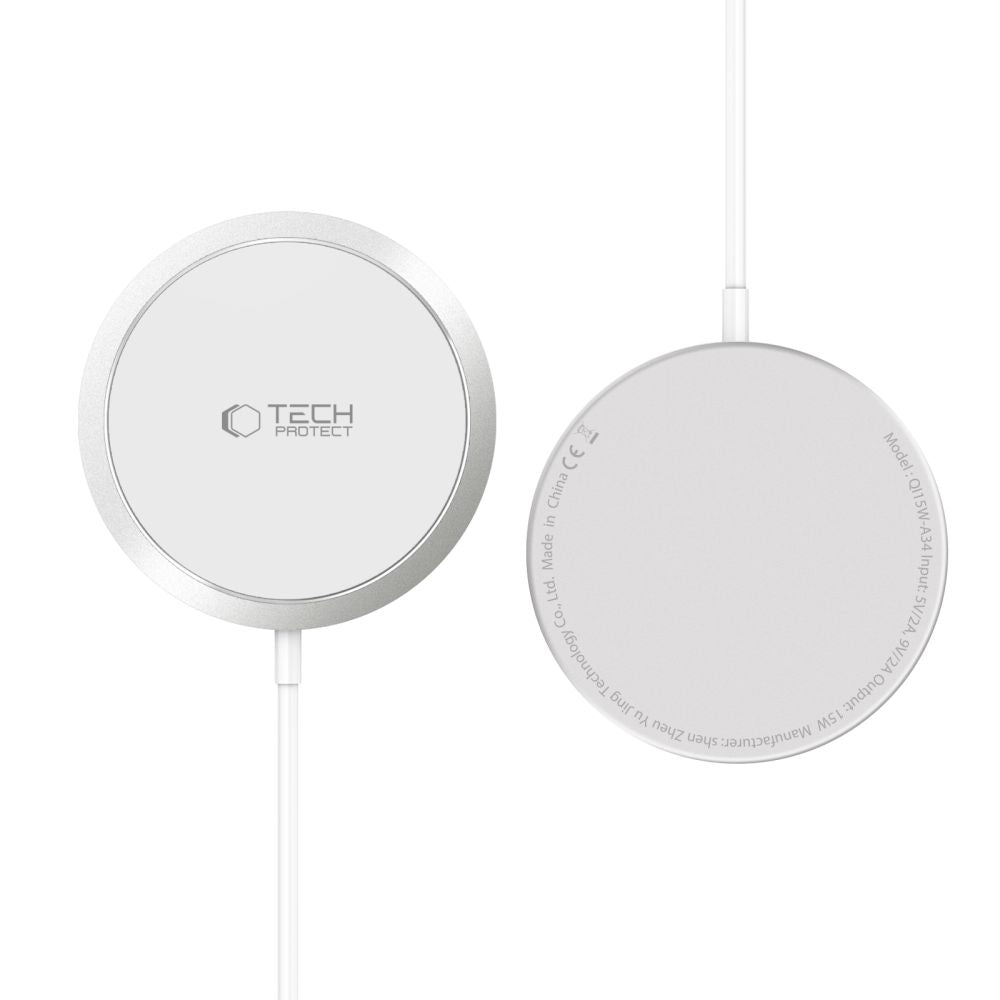 Tech-Protect QI15W-A34 15W Ασύρματος Φορτιστής MagSafe με Καλώδιο Type-C - White