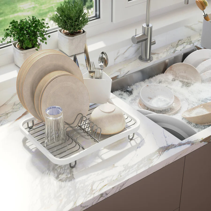 Umbra Sinkin Στεγνωτήριο Πιάτων - Μαχαιροπίρουνων - White / Nickel